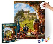 Schipper 602100450 Numbers-Tuscany Wine Adults-Includes Brush and Acrylic Paints-40 x 50 cm, Colourful, 40x50 cm