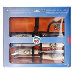Kirschen 1171000 Firmer Chisel Set with Horn Beam Handle in Leather Roll, Beige/Silver, 6-Piece