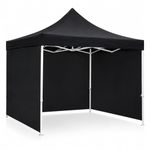 Brandway Gazebo Tent 3x3 Meter / 10x10 ft Popup Gazebo Tent with 3 Side Covers, Portable Tent for Garden, Outdoor Events, Promotional Activities, Foldable Waterproof Canopy Shelter (Black, 10x10 Foot)