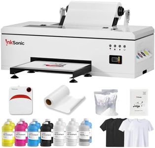 RocRow InkSonic R1390 DTF Printer, A3 T-Shirt Printing Machine, C13 Apparel Printer Bundle, 13" DTF Printer Machine, Direct to Film, Commercial Custom Printing, T-Shirt Maker for Clothes Design,1390