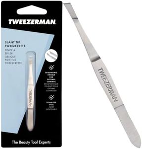 Tweezerman Slanted Tweezerette, Professional Stainless Steel Precision Tweezers for Facial Hair and Eyebrows, (Pack of 1)