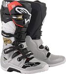 Alpinestars 2012014-1829 Men's Tech 7 Motocross Boot, Black/Silver/White/Gold, 10