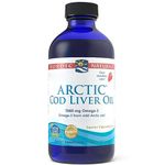 Nordic Naturals, Arctic Cod Liver Oil, 1060mg Omega-3 from Cod Liver Oil, with EPA and DHA, Strawberry Flavour, 237ml, Soy Free, Gluten Free, Non-GMO