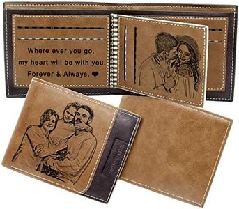 Billetera de Foto Personalizada Hombre, Cartera Cuero Personalizado para Papá Esposo Hijo Novio