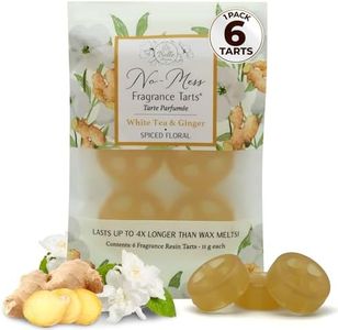 Belle Aroma No-Mess Fragrance Tarts - (6 Mini Scented 1 Pack) Wax Melt Alternative - Moderate Fragrance Tart for Wax Warmer - Long Lasting Scent Multipacks (White Tea & Ginger)