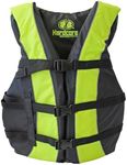 Hardcore Life Jacket Paddle Vest; Coast Guard Approved Type III PFD Life Vest Flotation Device; Jet ski, Wakeboard, Kayak; Ideal Extra Life Jacket for Your Pontoon Boat Neon Yellow (.Adult Universal)