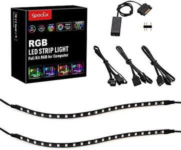 LED RGB PC Light Strip - Speclux Addressable Light Strip Kit, Programmable DC5V Built-in 5050 RGB Dream Color LED Rope Light (2 PCS 42 LED)