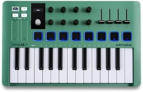 Arturia MiniLab 3 — Limited Edition Mint Green 25 Key USB MIDI Keyboard Controller With 8 Multi-Color Drum Pads, 8 Knobs and Music Production Software Included