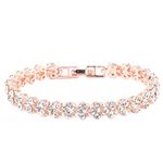 shiYsRL Summer Bracelets String Chain Charm Jewelry Woman Cubic Zircon Rhinestone Inlaid Plated Bracelet Bangle Wrist Jewelry Gift for Women Girls Gifts - Rose Gold