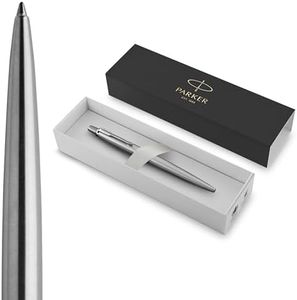 PARKER 1953170 Retractable Jotter Stainless Steel Chrome Trim Ballpoint Pen, (14878)