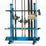 Savior Equipment Fishing Rod Rack Holder Fish Pole Storage Organizer Ground Display Stand - Hold Up to 24 Fishing Rods, Lightweight Aluminum Design, Vertical Slot