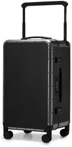 ROAMING 24 Inch Check Luggage Durable All Aluminum Hard Shell Suitcase with Wide Handle Zipperless with 360 Spinner Wheels, TSA Lock Smart Organizational Pockets for Business Travel Greyish Black
