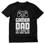 Gamer Dad Shirt Fathers Day Gaming Gifts for Men T-Shirt Large Black