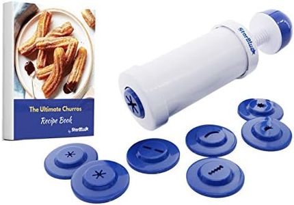 Churrera Churro Maker by StarBlue with Free Recipe e-Book - Easy Piping Nozzle Tool for Deep Fry Churro in 8 Difference Shapes