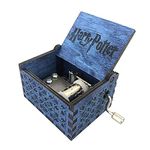 EITHEO Wooden Uniq Carved Hand Crank HP-Blue Theme Music Box (HP-BLUE-01)