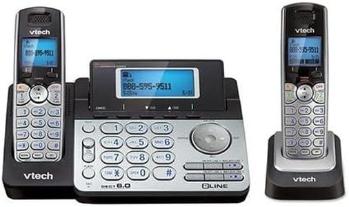 Vtech DS6151 DECT6.0 2-Line Cordless Phone System with 1 DS6101 Cordless Handset, Caller ID, Answering Machine