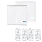 NineLeaf Wireless Lights Switch Kit No Wiring Quick Create or Relocate On/Off Remote Control Switch for House Lighting(2PK Two-Way Switch and 4PK Wireless Receiver)