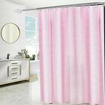 Householdfurnishing Super Quality Waterproof Polyester bathroom Shower Curtains with hook (Pink, 180X180cm)