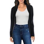 Anne Klein Women's 2 Pocket Malibu Cardigan, Black, X-Large