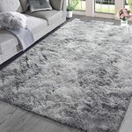 Tinyboy-hbq Area Rugs Soft Shaggy Comfy and Fluffy Rug for Living Room Bedroom Kids Room Nursery Modern Carpet Indoor Floor Mat Anti-Skid Rugs Home Decor (Grey White,160x230cm)