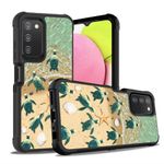 FQTBCEARI for Samsung Galaxy A03S Case, Shockproof Heavy Duty Hard Plastic+Soft Silicone Bumper Hybrid Protective Case for Samsung Galaxy A03S - Sea Turtles on The Beach