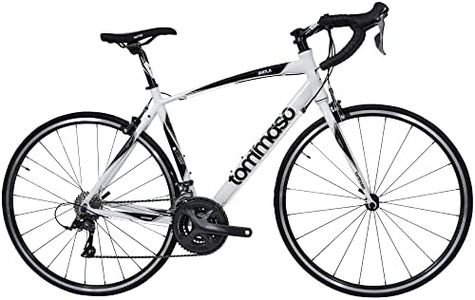 Tommaso Imola - Sport Bike Performance Aluminum Road Bike, Shimano Claris 24 Speeds Road Bicycle Men Road Bikes for Men Bike Men Women Speed Bike Racing Bike Adult Bike City Bike- White Medium 56cm