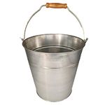 Galvanised Metal Bucket 12L Steel Bucket with Handle for Hot Ash Garden Waste etc.