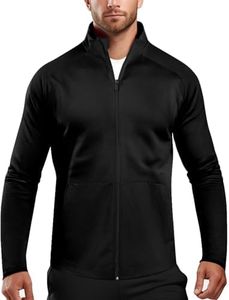 Mens Zip Up Jacket Athletic(Black,M)