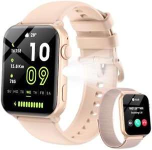 Smart Watch for Women with Flashlight/2 Straps/Heart Rate/Sleep Monitor