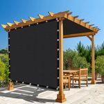 Amagenix 90% Black Sun Shade Cloth with Grommets, 12'X 24' Sun Screens Pergola Shade Cover Canopy for Outdoor Garden Patio Porch