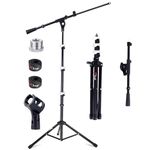 Tlingt Support Portable Microphone Stand, Mic Stand with Telescopic Boom Arm, a Mic Boom Stand Perfect for Pub Gigs, Live Performances, Busking, and Home Use...