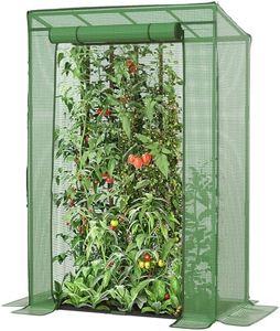 LARMNEE Serre de Jardin, Serre Tomate, avec Cadre en Acier et Film PE, Barre de Renfort sur Le Toit, Anti-Accumulation de Pluie, Entrée Enroulable, Stable et Solide, 100 x 50 x 150 cm EGN15GH02G1
