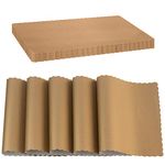 Paper Placemat Disposable, Gold Place Mats with Scalloped Edges, Durable Paper Placemat for Holiday Wedding Party Supplies Decor, 9.75 X 14 Inches, Pack of 50 - by Enday