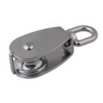 BQLZR Swivel Stainless Steel 304 Wire Rope M32 1.25" Single-sheaved Pulley Block Washing Line Pulley System Pulley Clothes Line Pulley