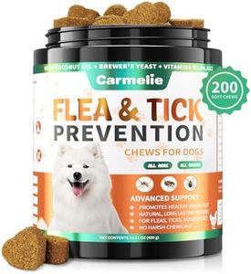 Flea and Tick Prevention for Dogs Chewables - 200 Treats Natural Dog Flea and Tick Treatment Chewables, Oral Flea Pills, Pest Lasting Defense Dogs Flea and Tick - All Breeds & Ages