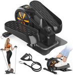 Under Desk Bike Pedal Exerciser Under Desk Elliptical Manual Quiet Elliptical Mini Standing Elliptical Machines for Home Use Portable Foot &Leg Pedal Exerciser with 2 Resistance Bands