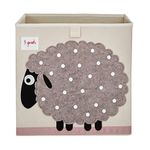 3 Sprouts Storage Cube - Kids Playroom Toy Box, Foldable Toy Storage Organizer, Baby Nursery Storage Bin, Toddler Toy Basket, Sheep