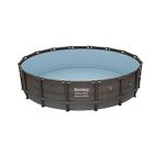 Bestway Power Steel 14’ x 42” Round Above Ground Outdoor Backyard Swimming Pool Set with 1,000 GPH Filter Pump, Ladder, and Pool Cover