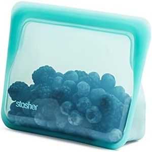 STASHER Reusable Mini Stand Up Silicone Food Storage Bag, 828ml, Aqua 73075