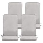 Bean Bag Bazaar Veeva Seat Pads for Garden Chairs, Grey, 4 pack, Outdoor Seat Pads, Water Resistant, Garden Chair Cushions with Backs, Patio Chair Cushions