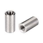 sourcing map M6 Round Connector Nuts, 304 Stainless Steel Coupling Nut 20mm/0.78inch Length,Pack of 5