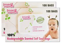 Lifekrafts Plastic Smart Mom Scented, Bio-Degradable And Eco-Friendly Disposable Diaper Bags (White) - Pack Of 200 Count