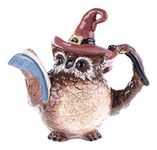 Blue Sky Clayworks Halloween Witch Owl Teapot, 10" x 6" x 9.25"