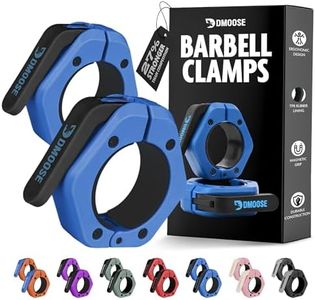 DMoose Barbell Clips (Pair) - Quick Release Olympic Barbell Clamps with Anti Slip TPR Grip - 2" Barbell Collars for Secure Weightlifting & Powerlifting - Weight Clips for Bars at Home or Gym