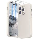 SURPHY Silicone Case Compatible with iPhone 14 Pro Case 6.1 inch (2022), with Camera Protection Liquid Silicone Soft Gel Rubber Phone Case Cover with Microfiber Lining (Stone)