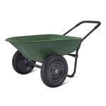 Amazon Basics Wheelbarrow, 3.7 Cubic Feet, 330-Pounds, Green, 68.1W x 136.9D x 69.1H cm, 1-Pack
