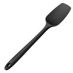 U-Taste Silicone Spoon Spatula: 250℃ Heat Resistant Flexible Seamless Rubber Spatula, Baking Cooking Silicon Kitchen Utensil for Nonstick Cookware Mixing Stirring Scraping (29cm, Black)