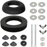 Toilet Cistern Seal Kit Stainless Steel Universal Toilet Repair Replacement Kit 100mm M6 Bolt Through 1.5" Rubber Dome 2" Foam Washer Set Close Coupled Toilet Cistern Kit for Repairing Toilet Tanks