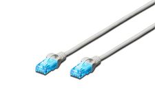 DIGITUS LAN Cable Cat 5e - 1m - RJ45 Network Cable - U/UTP Unshielded - Compatible to Cat-6 & Cat-5 - Grey