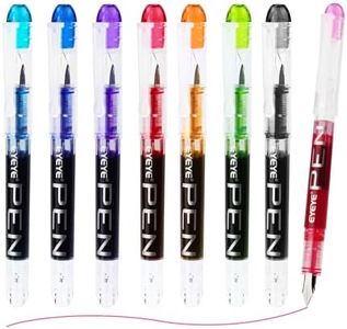 EYEYE Disposable Fountain Pens, 8 Pack Multicolor Fine Point Fountain Pens for Writing, Stainless Steel Nib, Smooth Writing for Calligraphy, Journaling, Drafting, Sketching, Doodling & Gifts